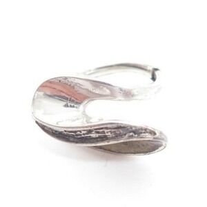 MID CENTURY MODERNIST VINTAGE SOLID STERLING‎ SILVER SWIRLY RING. Size 5.25